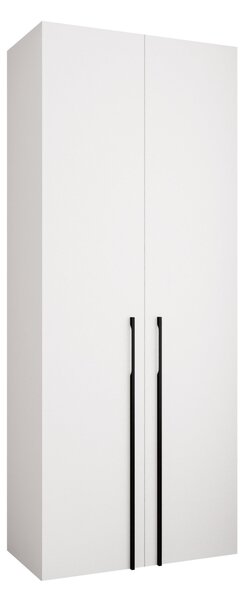 Gardróbszekrény Hartford 569, Laminált forgácslap, 246x100x42cm, Fekete, Fehér