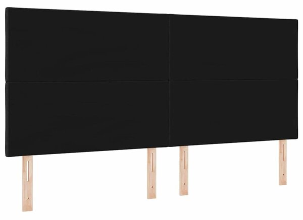 VidaXL LED ágytámla Fekete szövet