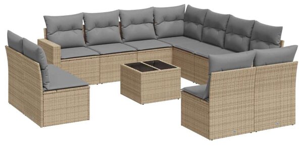 VidaXL Polyrattan Kerti Ülőgarnitúra - 12 részes - Bézs