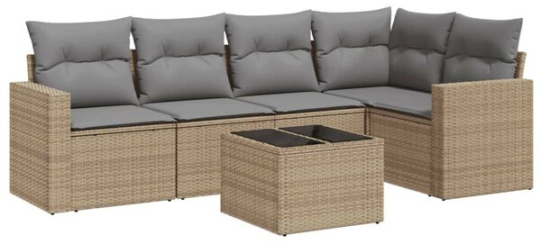 VidaXL Polyrattan Kerti Ülőgarnitúra - 6 részes - Bézs