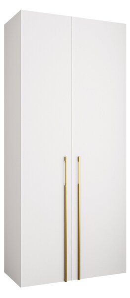 Gardróbszekrény Hartford 569, Laminált forgácslap, 246x110x42cm, Aranysárga, Fehér