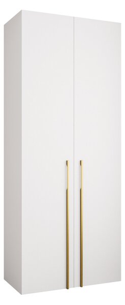 Gardróbszekrény Hartford 569, Laminált forgácslap, 246x100x42cm, Aranysárga, Fehér