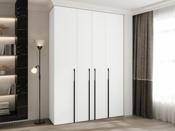 Gardróbszekrény Hartford 570, Laminált forgácslap, 246x170x42cm, Fekete, Fehér