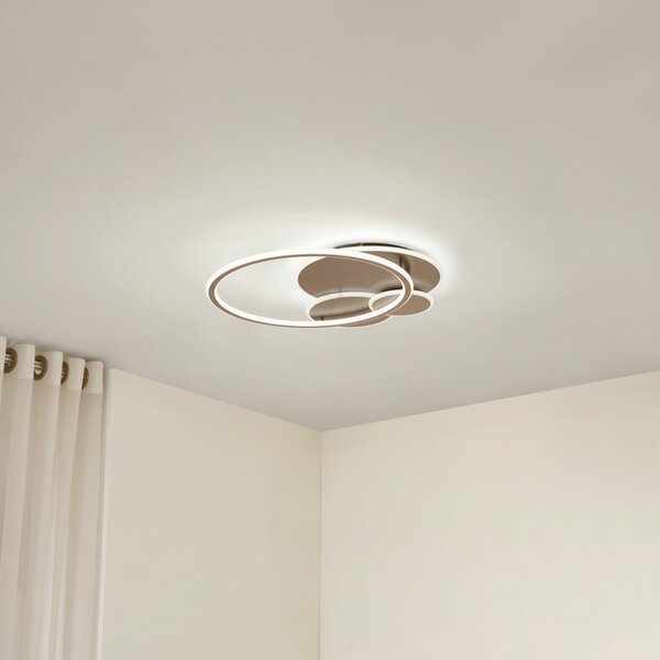 Mennyezeti Lámpa Lucande, Circulo, dimmable, Barna / Rozsdabarna, Nappali, Fém, Modern