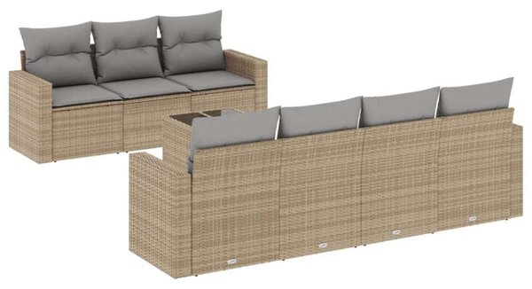 VidaXL Polyrattan Kerti Ülőgarnitúra - 8 részes - Bézs