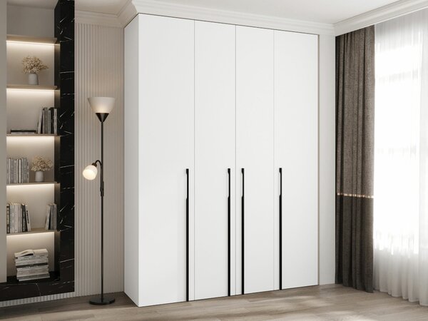 Gardróbszekrény Hartford 570, Laminált forgácslap, 246x180x42cm, Fekete, Fehér