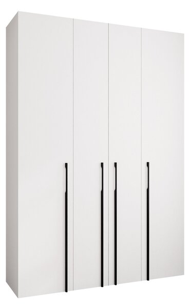 Gardróbszekrény Hartford 570, Laminált forgácslap, 246x170x42cm, Fekete, Fehér