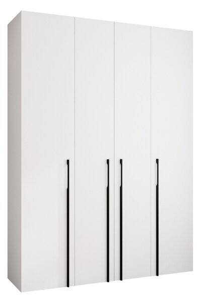 Gardróbszekrény Hartford 570, Laminált forgácslap, 246x180x42cm, Fekete, Fehér