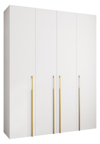 Gardróbszekrény Hartford 570, Laminált forgácslap, 246x190x42cm, Aranysárga, Fehér