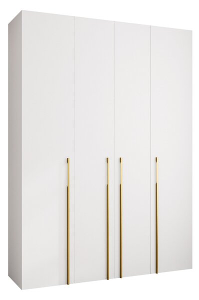 Gardróbszekrény Hartford 570, Laminált forgácslap, 246x180x42cm, Aranysárga, Fehér