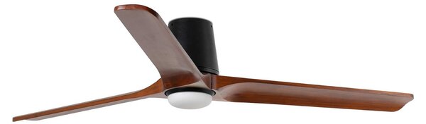 Heywood L LED mennyezeti ventilátor, fekete/fa, DC, csendes – Faro FARO BARCELONA, Heywood L, dimmable, Fa, Nappali, Fa, Modern