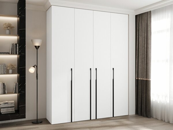 Gardróbszekrény Hartford 570, Laminált forgácslap, 246x190x42cm, Fekete, Fehér
