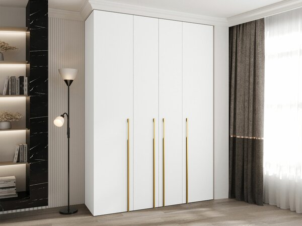 Gardróbszekrény Hartford 570, Laminált forgácslap, 246x170x42cm, Fekete, Fehér