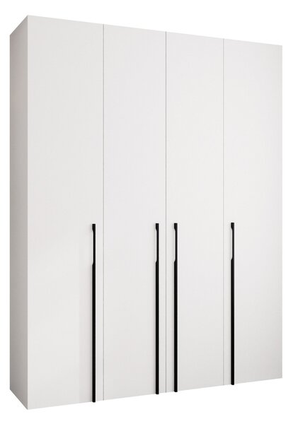 Gardróbszekrény Hartford 570, Laminált forgácslap, 246x190x42cm, Fekete, Fehér