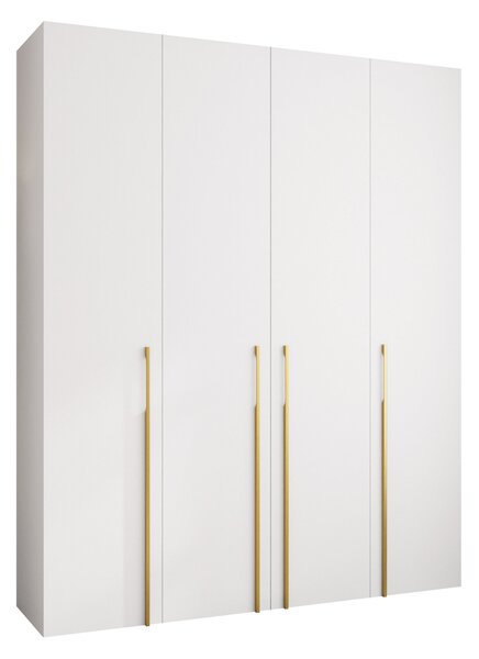 Gardróbszekrény Hartford 570, Laminált forgácslap, 246x200x42cm, Aranysárga, Fehér