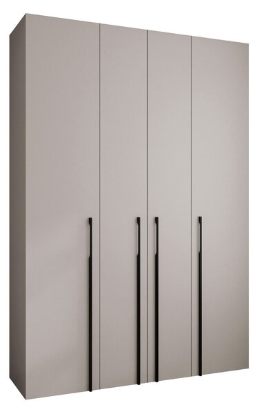 Gardróbszekrény Hartford 570, Laminált forgácslap, 246x170x42cm, Kasmír, Fekete