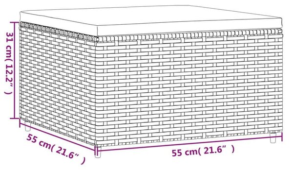 VidaXL Polyrattan Kerti Ülőgarnitúra - 8 részes - Fekete