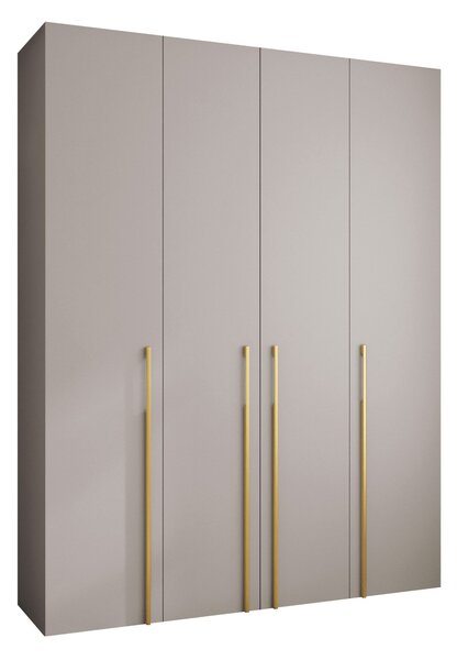 Gardróbszekrény Hartford 570, Laminált forgácslap, 246x190x42cm, Kasmír, Aranysárga