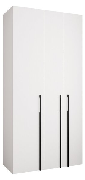 Gardróbszekrény Hartford 571, Laminált forgácslap, 246x120x42cm, Fekete, Fehér