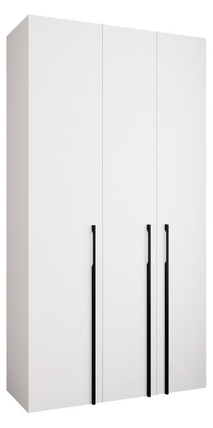 Gardróbszekrény Hartford 571, Laminált forgácslap, 246x130x42cm, Fekete, Fehér