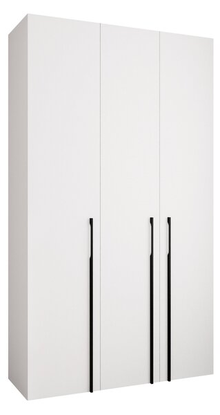 Gardróbszekrény Hartford 571, Laminált forgácslap, 246x140x42cm, Fehér, Fekete