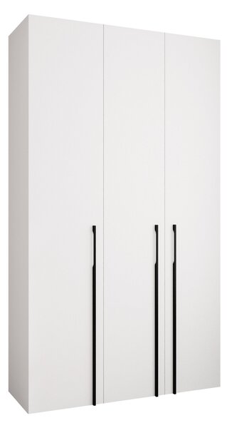 Gardróbszekrény Hartford 571, Laminált forgácslap, 246x140x42cm, Fekete, Fehér