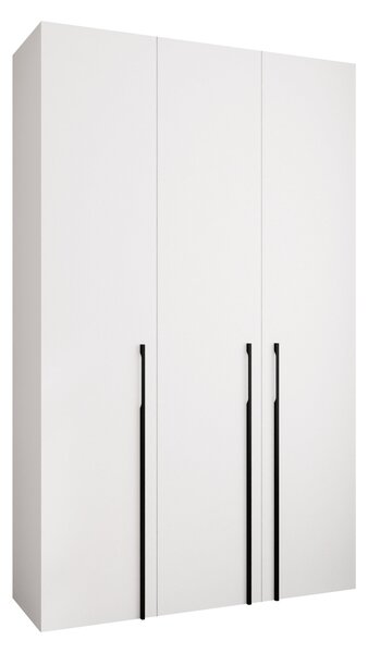 Gardróbszekrény Hartford 571, Laminált forgácslap, 246x150x42cm, Fekete, Fehér