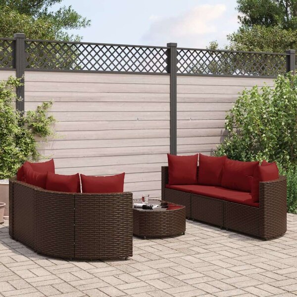 VidaXL Polyrattan Kerti Ülőgarnitúra - 7 részes, Barna