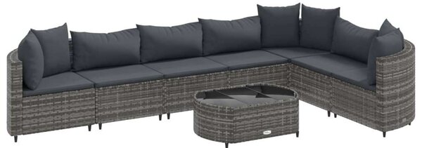 VidaXL Polyrattan Kerti Ülőgarnitúra - 8 részes - Szürke