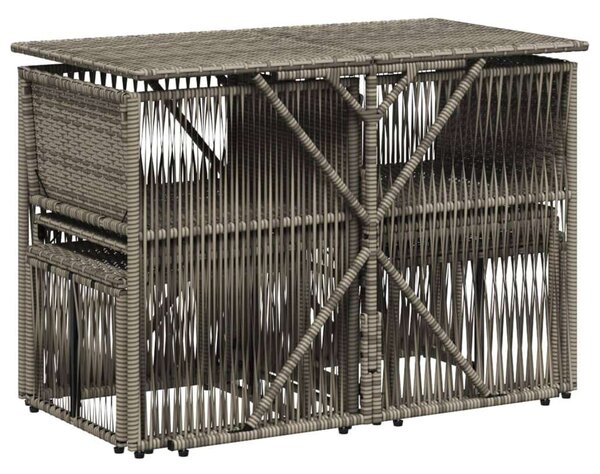 VidaXL Polyrattan Kerti Étkezőgarnitúra - 7 részes - Szürke