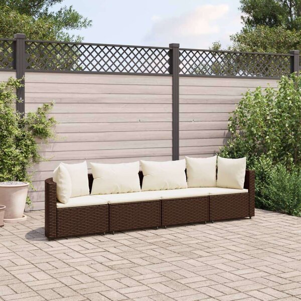 VidaXL Polyrattan Kerti Ülőgarnitúra - 4 részes - Barna