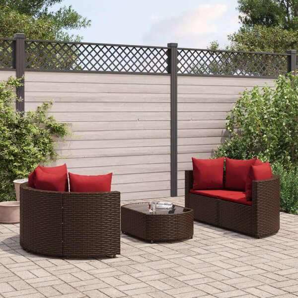 VidaXL Polyrattan Kerti Ülőgarnitúra - 5 részes - Barna