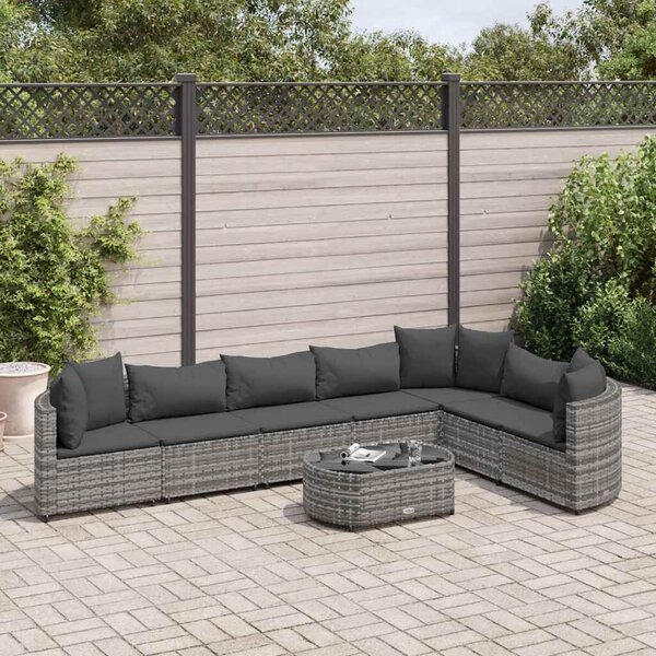 VidaXL Polyrattan Kerti Ülőgarnitúra - 8 részes - Szürke