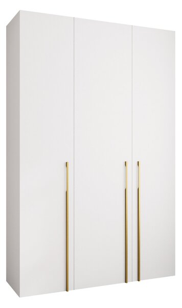 Gardróbszekrény Hartford 571, Laminált forgácslap, 246x160x52cm, Aranysárga, Fehér