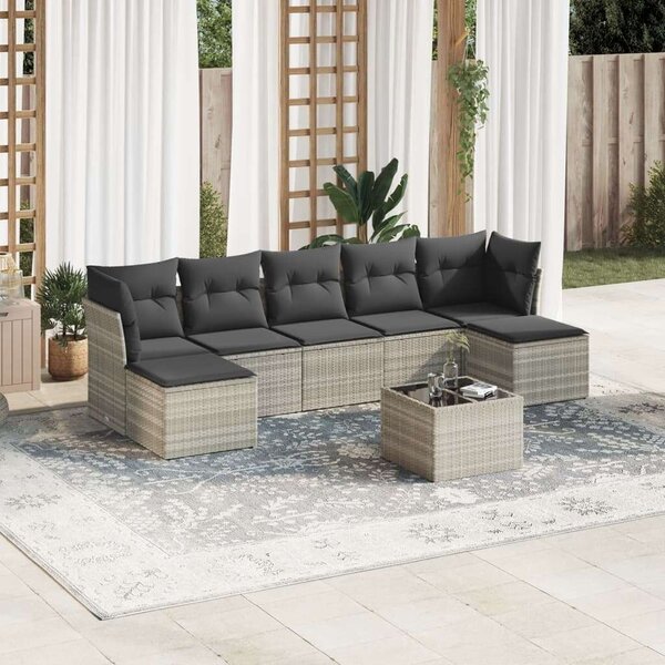 VidaXL Polyrattan Kerti Ülőgarnitúra - 8 részes