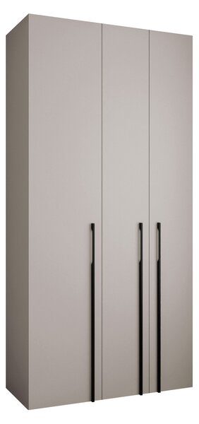 Gardróbszekrény Hartford 571, Laminált forgácslap, 246x120x42cm, Kasmír, Fekete