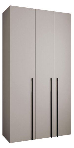 Gardróbszekrény Hartford 571, Laminált forgácslap, 246x130x42cm, Kasmír, Fekete