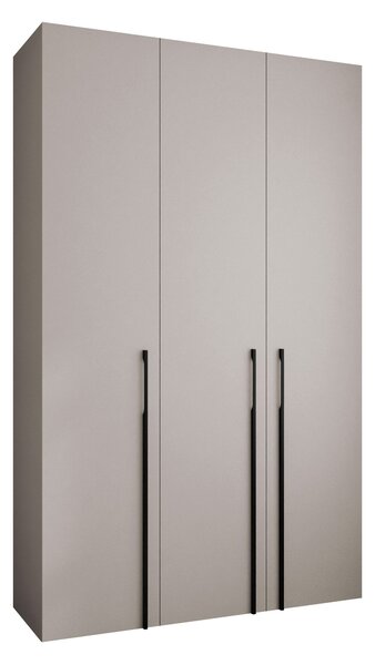 Gardróbszekrény Hartford 571, Laminált forgácslap, 246x150x42cm, Kasmír, Fekete