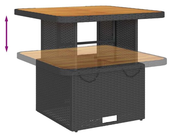 VidaXL Polyrattan Kerti Ülőgarnitúra - 5 részes - Fekete