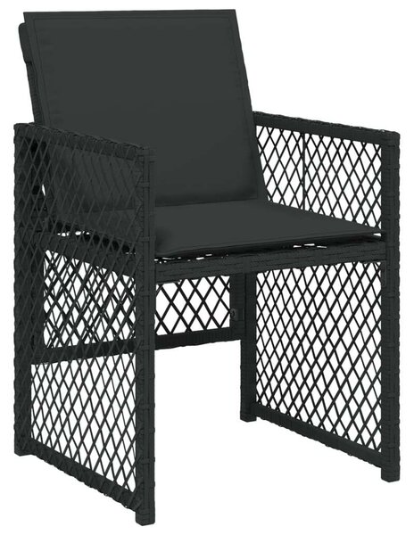 VidaXL Polyrattan Kerti Étkezőgarnitúra - 7 részes - Fekete
