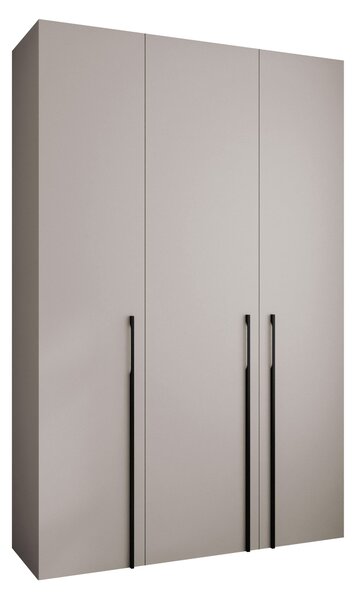 Gardróbszekrény Hartford 571, Laminált forgácslap, 246x160x42cm, Kasmír, Fekete
