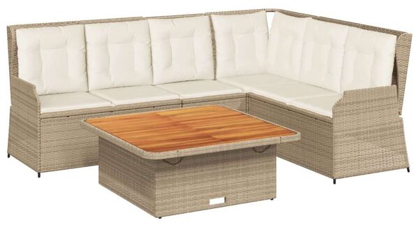 VidaXL Polyrattan Kerti Ülőgarnitúra - 5 részes - Bézs