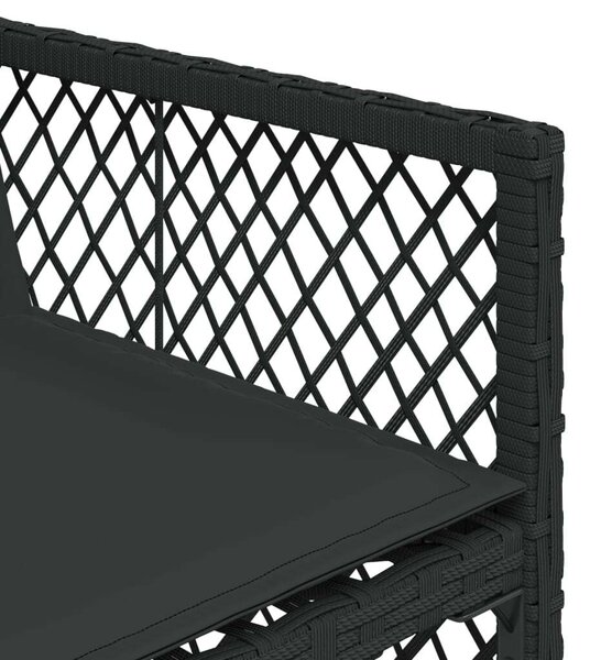 VidaXL Polyrattan Kerti Étkezőgarnitúra - 7 részes - Fekete