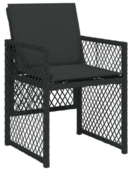 VidaXL 13 részes fekete polyrattan kerti ülőgarnitúra párnákkal