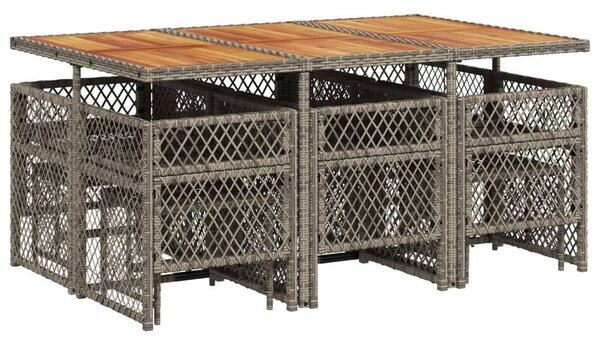 VidaXL 11 részes szürke polyrattan kerti ülőgarnitúra párnákkal