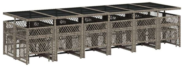 VidaXL Polyrattan Kerti Étkezőgarnitúra - 17 részes