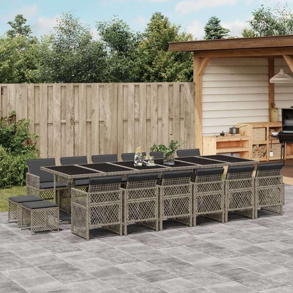 VidaXL Polyrattan Kerti Étkezőgarnitúra - 17 részes