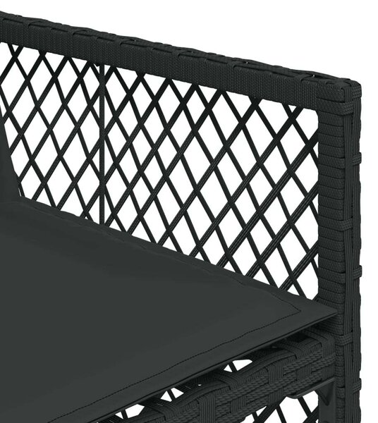 VidaXL 13 részes fekete polyrattan kerti ülőgarnitúra párnákkal