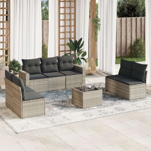 VidaXL Polyrattan Kerti Ülőgarnitúra - 8 részes