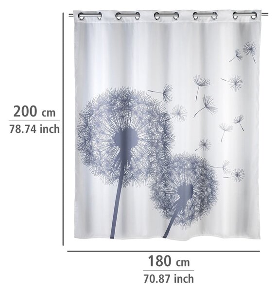Dandelions fehér penészálló zuhanyfüggöny, 180 x 200 cm - Wenko